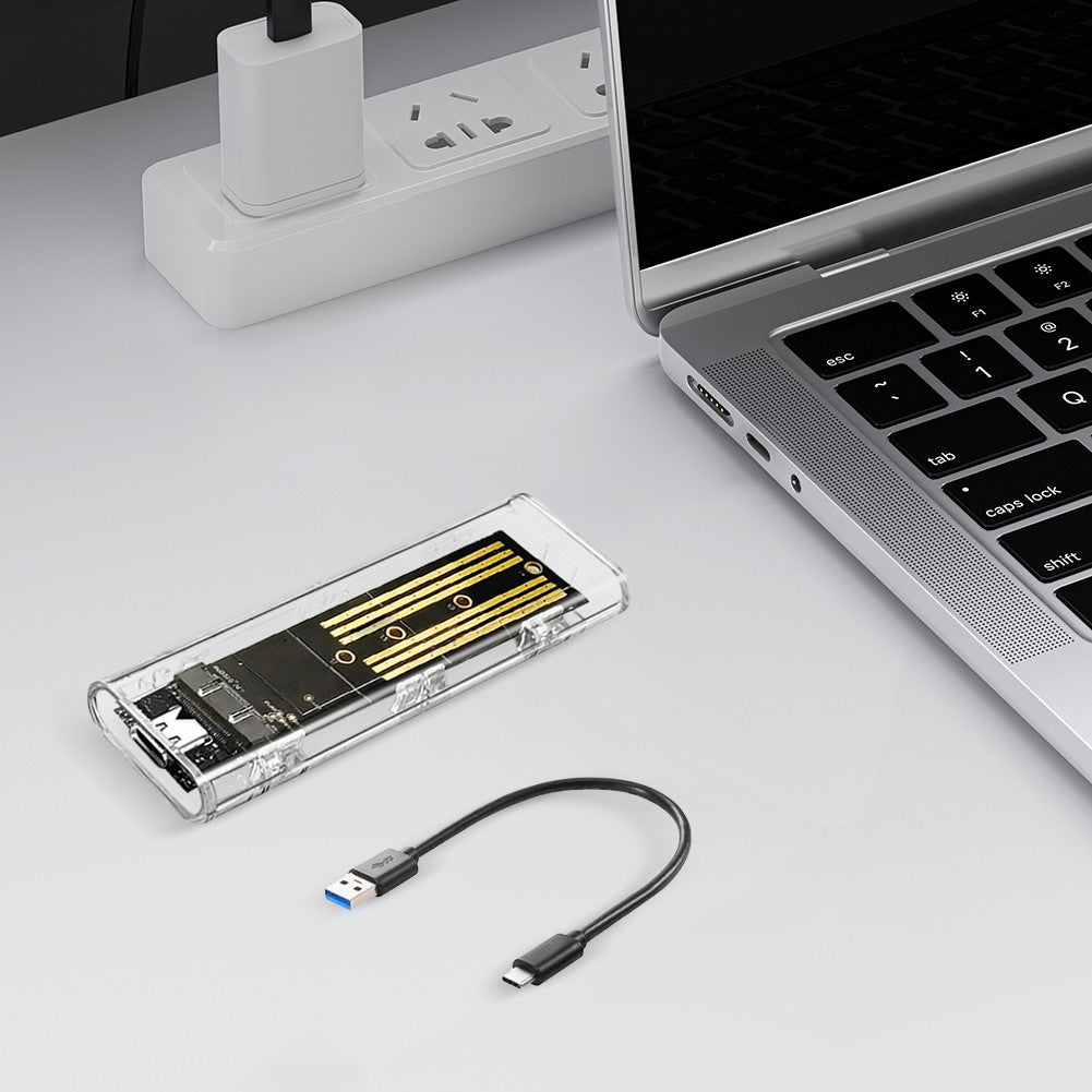 M.2 NGFF SATA Tipo C 3.1 Caixa de Disco Rígido 10Gbps Case SSD Externo Transparente Adaptador SSD Externo para 2230 2242 2260 2280