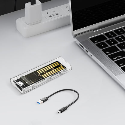M.2 NGFF SATA Tipo C 3.1 Caixa de Disco Rígido 10Gbps Case SSD Externo Transparente Adaptador SSD Externo para 2230 2242 2260 2280