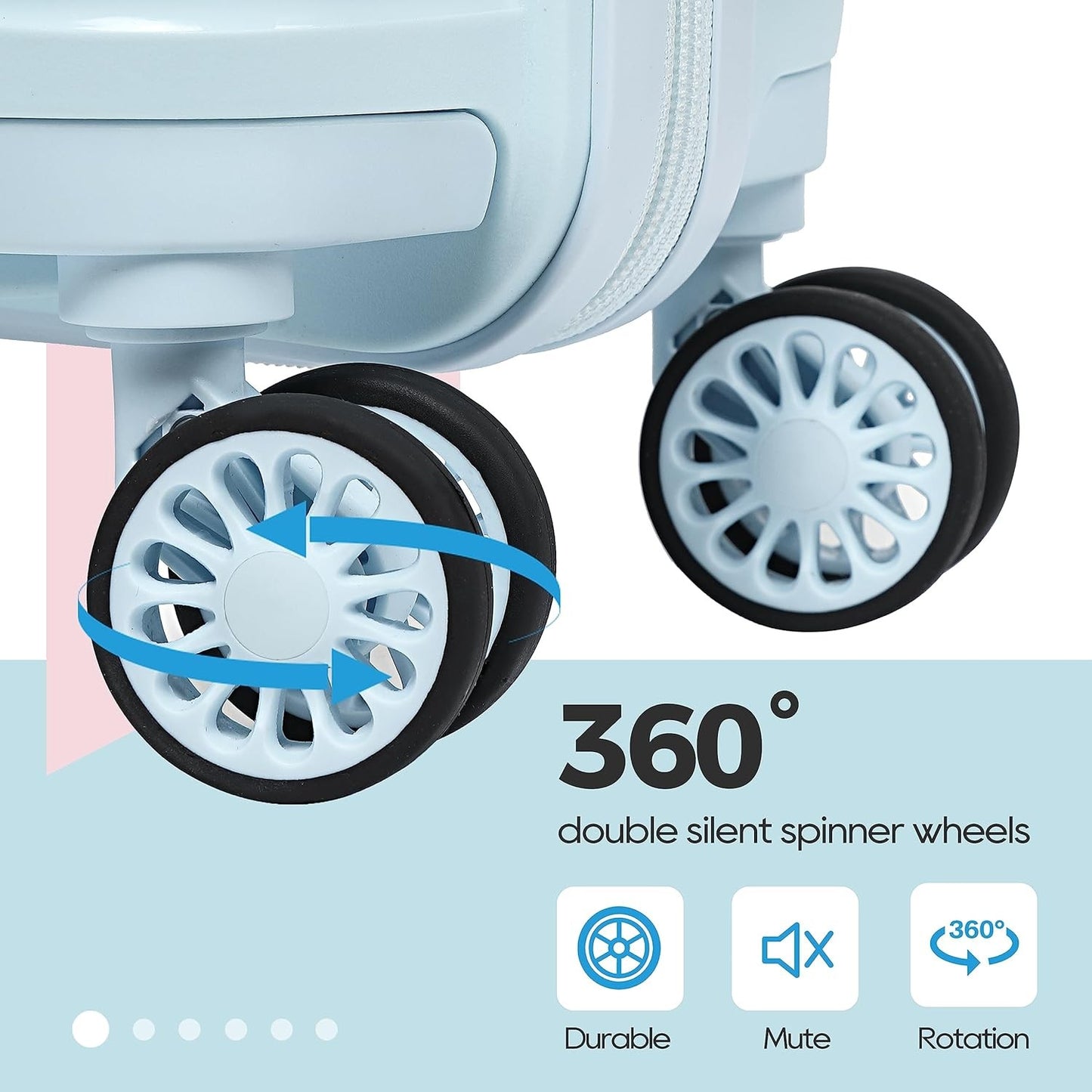 Melalenia 3-Piece 20 inch Carry-on Luggage Set, Expandable Lightweight Durable Travel Suitcase with TSA Lock, Spinner Wheels