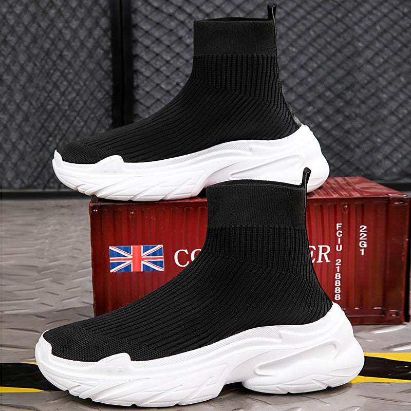 Sneakers for Men Fashion High Top Sock Shoes Autumn New Breathable Casual Shoes