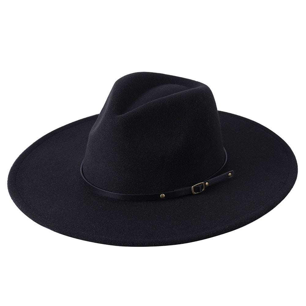 Wool Warm Wide Brim Fedora Hats Women Solid Color Top Jazz Felt Hat For Men Panama Gamble Yellow Hats