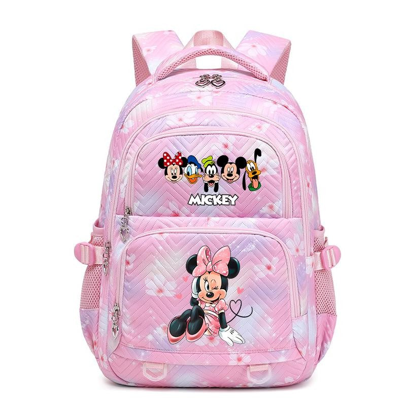 Mochila Mickey Minnie 3 Peças para Meninas e Meninos com Lancheira e Estojo, Mochila Escolar Fofa para Ensino Fundamental e Médio, Presente de Natal