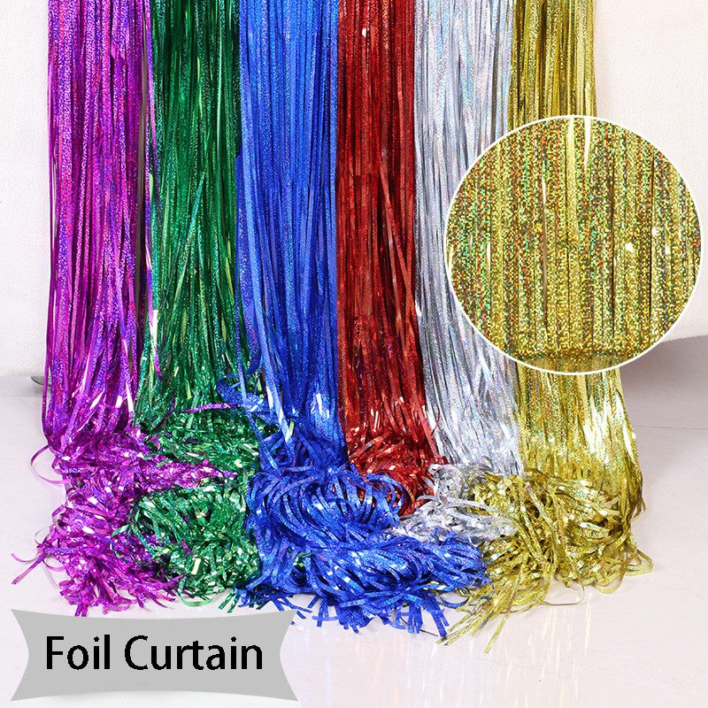 2M Glitter Pink Metallic Foil Tinsel Curtain Backdrop Birthday Wedding Bridal Shower Bachelorette Party Decor Adult Anniversary
