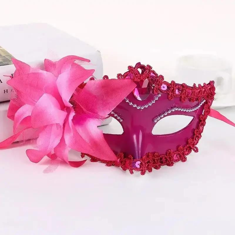 2026 Halloween Lace Half Face Mask Lily Flower Sexy Princess Cosplay Mask Party Dress Up Wearing Accessories