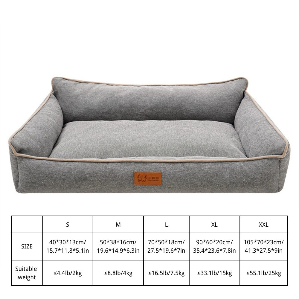 Cama de Cachorro de Inverno, Sofá Impermeável para Cães de Porte Médio, Cama de Espuma para Animais de Estimação com Capa Removível Lavável e Fundo Antiderrapante