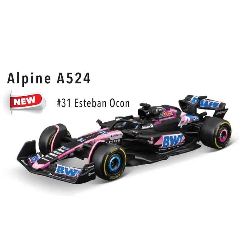 Bburago 1:43 Carro de Fórmula 1 McLaren Mercedes Ferrari SF25 Redbull Racing AlpineA525 Miniatura Colecionável de Metal Fundido Verstappen