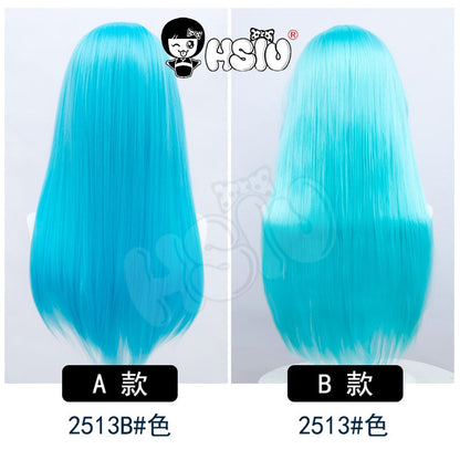 ?HSIU Brand?26 Colors 60cm Long Straight Hair Pink Gray  White purple Black pink Fiber synthetic wig + Free brand wig net