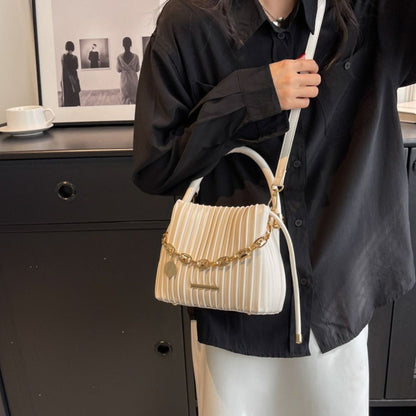 Portable Pleated Design Crossbody Bag Chain Shoulder Elegant Shoulder Purse Stylish Fashion Purse Work