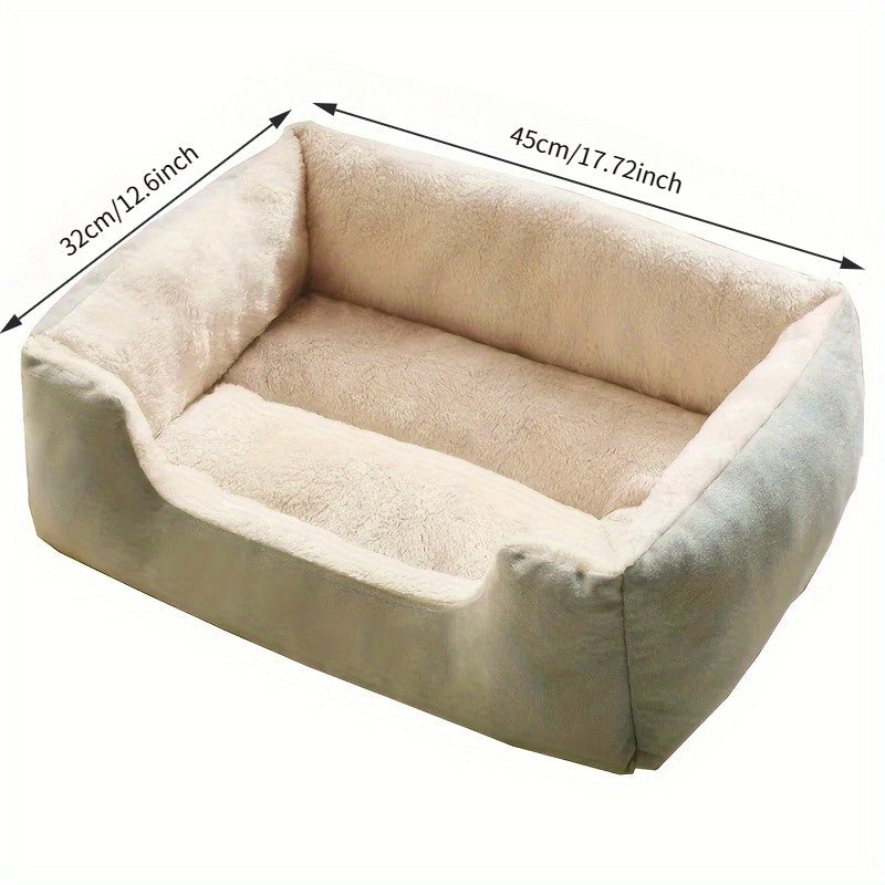 Cama de sofá de pelúcia confortável para animais de estimação, cama para cães, cama para gatos, abrigo quente para o ano todo, adequada para: quarto, sala de estar, varanda
