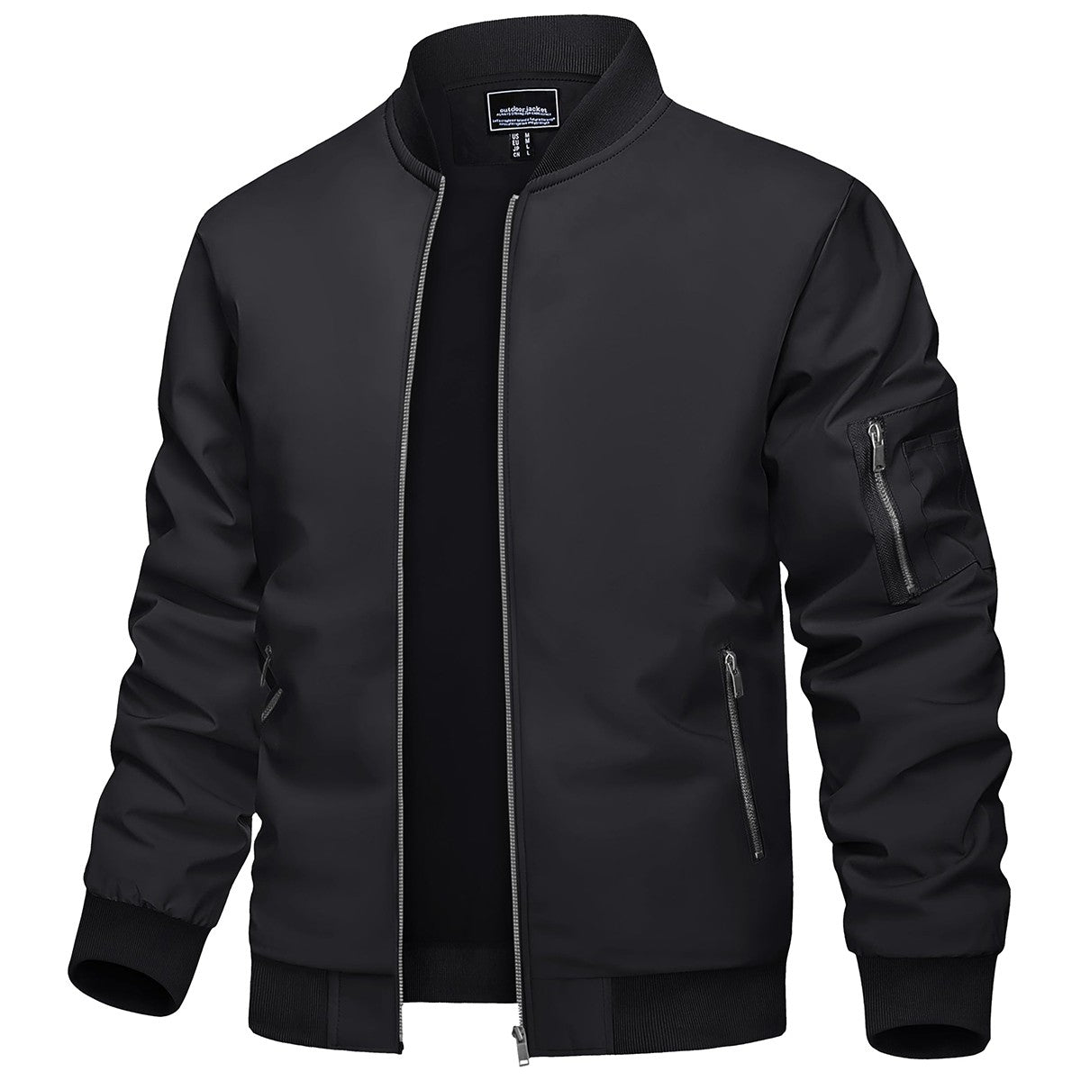TACVASEN Men's Bomber Jacket Summer Autumn Thin Lightweight Casual Windbreaker Multi-pockets Full Zip Up Varsity Baseball Jacket