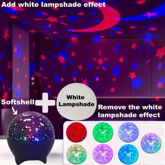 LED Star Moon Projector Lamp RGB Auto Rotating Magic Ball Moon Light Colorful Starry Sky Night Lights for Bedroom Home Decor