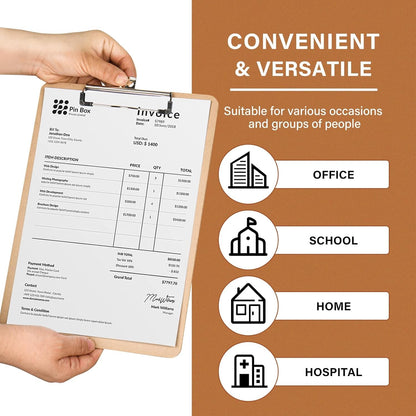 2 Pack Hardboard Office Clipboard, Letter-Size Clipboard with Low Profile Clip, Classic Clip, 9" x 12.5" Wood Clipboards