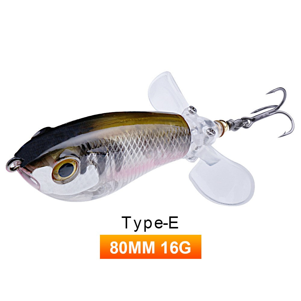 Iscas de Pesca TREHOOK 9g/16g de Superfície Whopper Popper Cauda de Hélice Dupla Giratória Isca Artificial Flutuante
