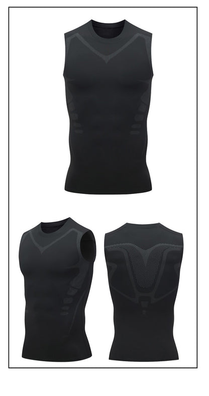 Compression Tank Top Men Gym Shirt Sleeveless Quick Dry Printing Sportswear Male Fitness Bodybuilding Vest Workout Muscle Top