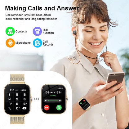 KESHUYOU New 1.83-inch Smartwatch Call Notifications Sleep Monitoring Activity Tracking Compatible with Android and iOS