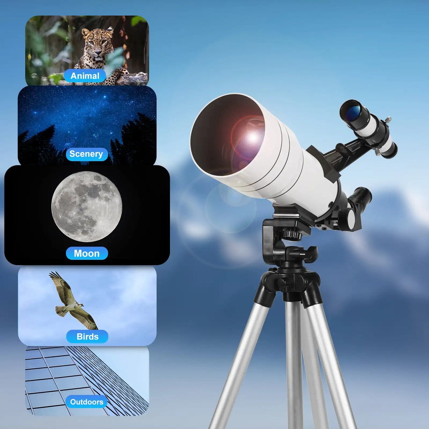 Telescópio Astronômico Profissional F30070 Alta Ampliação Prisma Bak4 HD Para Observar a Lua, Estrelas e Pássaros