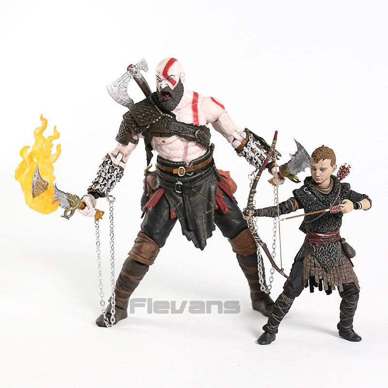 NECA God of War 2018 Kratos & Atreus Ultimate PVC Action Figure Modelo Colecionável Brinquedo 2-pack