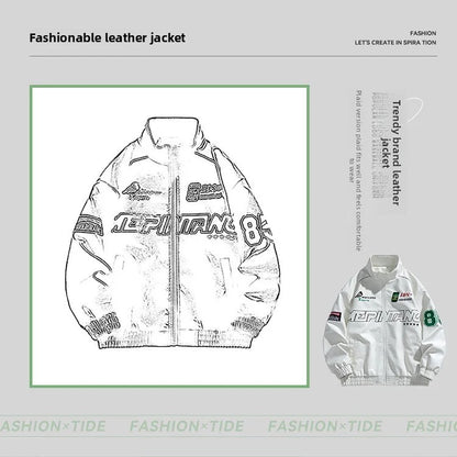 Casual Loose Men's Motorcycle Jacket Street Style Trendy Brand Spring Hot Sale Of The Season New High Street Fashion Couple's To