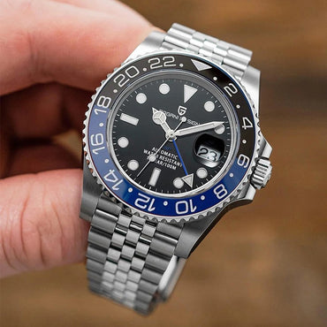 PAGANI DESIGN PD-1662 Luxury GMT Men Mechanical Wristwatch Sapphire Glass Stainless Steel 100M Waterproof Automatic Watches