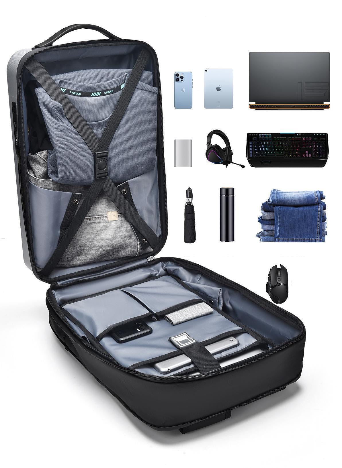 New Business Backpack Large Capacity Waterproof E-sports Laptop Bag Multi-functional Casual Travel PC Hard Shell Men's Backpack