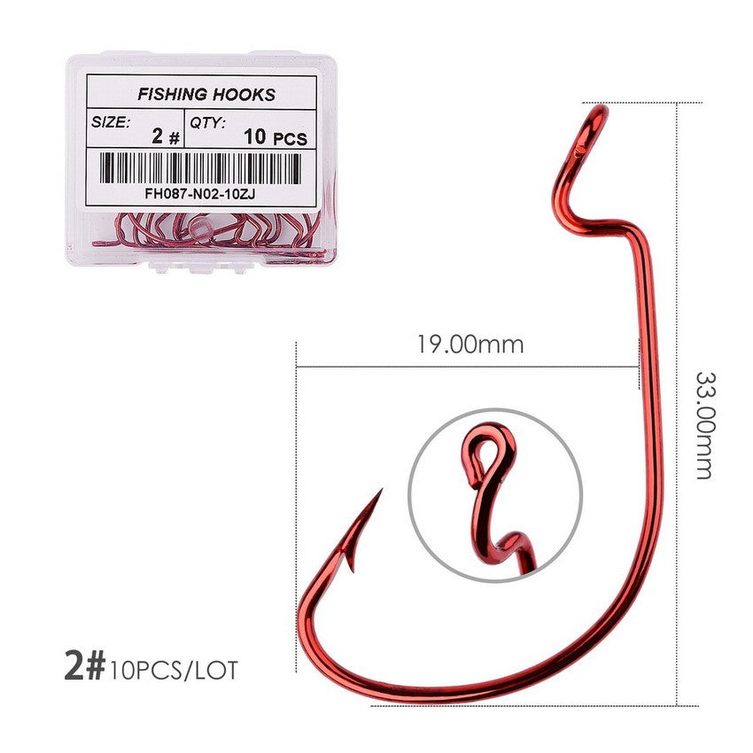 10 pçs/caixa Anzol Offset 8# - 5/0# anzol crank para isca soft worm anzol crankbait pesca acessórios pesca anzóis