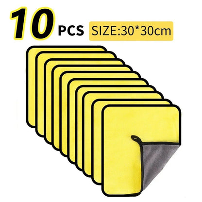 10/5/3Pcs Car Wash Microfiber Towel 30*30CM Car Cleaning Drying Cloth Care Cloth Car Wash Towel Kitchen Towel