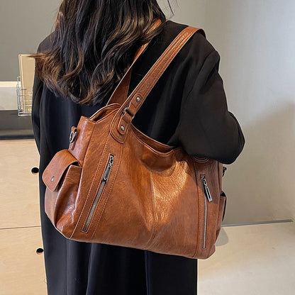 Bolsas de Ombro com Compartimento Interno Macio de Alta Qualidade Cores Contrastantes Bolsas Transversais para Mulheres Bolsas de Mão de Couro PU Modernas