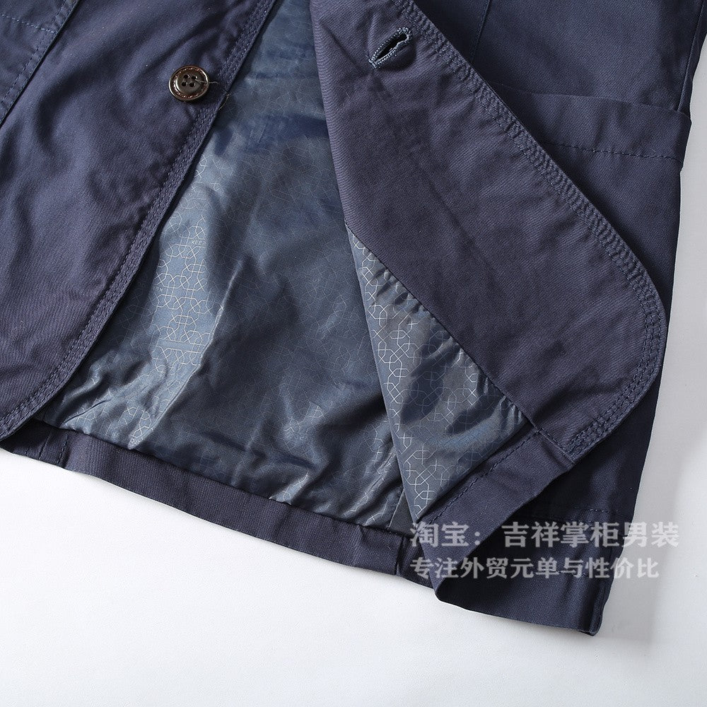 Turkey High Quality 100% Cotton Yarn Washed Breathable Autumn Men's Casual Blazer Suit Light Versatile Suit Coats Citboys Cool