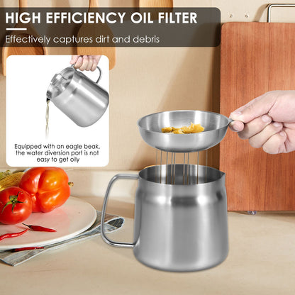 Pote para Filtro de Óleo 1,5L/2L Fritadeira com Cesto Panela Fritadeira de Aço Inoxidável com Cesto para Massas Cesto para Frango Frito