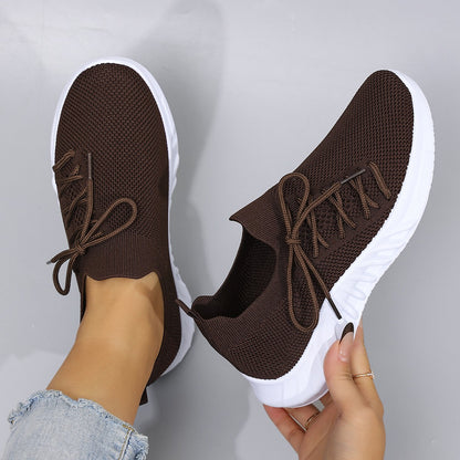 Spring and Autumn New Women's Casual Lace up Comfortable, Breathable, Lightweight and Wear-Resistant Sports Shoes