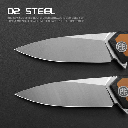 Petrified Fish PF838 Folding Knife Jackknife D2 Steel Outdoor Camping Hunting Hiking EDC Tool Ball Bearing G10 Handle Knives