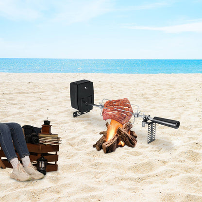 Electric Rotating BBQ Grill 360° Auto Turn Spit Roaster for Chicken Meat Shish Kebab Electric Barbecue Rotisserie Oven Grill