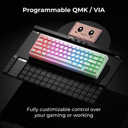 Teclado Mecânico XVX M67 JadeStone com Teclas IMD-Tech Hot Swappable Design Gasket Teclado com Retroiluminação RGB Personalizada Tri-Modo