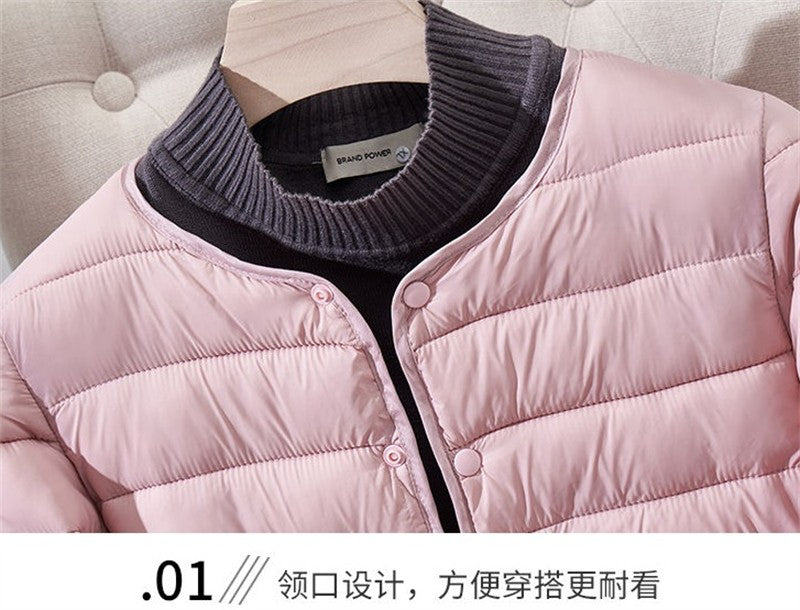 Women's Winter Parka 2025 Hooded Round Neck Down Cotton Jacket Ladies Korean Version Lightweight And Thin Loose Female Outerwear