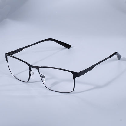 Homens Quadrados Metal Armação Grande Leitura Dobradiça de Mola Óculos de Presbiopia Bloqueio de Luz Azul Proteção Ocular Óculos +75+125+175+4