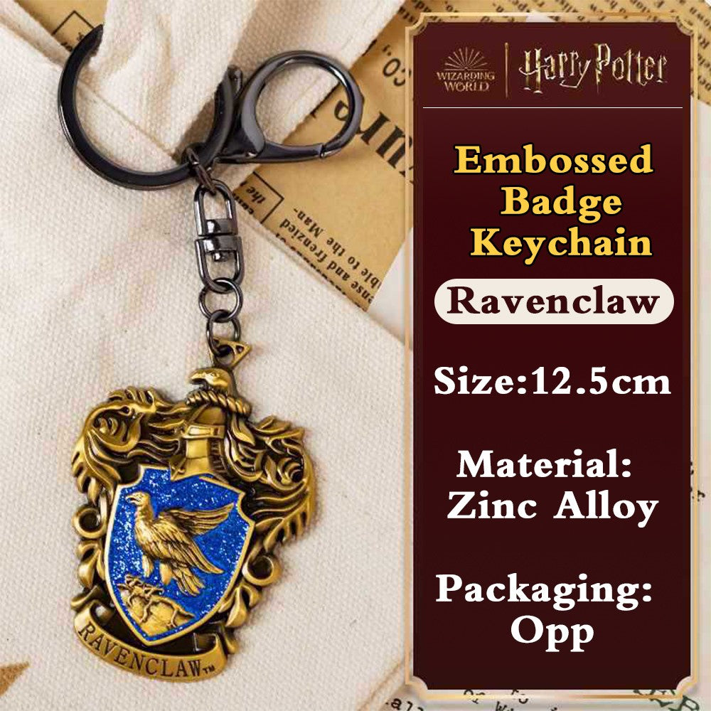 Chaveiros Em Metal Com Emblema Em Relevo Autênticos Harry Potter Adereços De Cosplay Filmes Televisão Periféricos Mochila Enfeites Pendurados Presentes