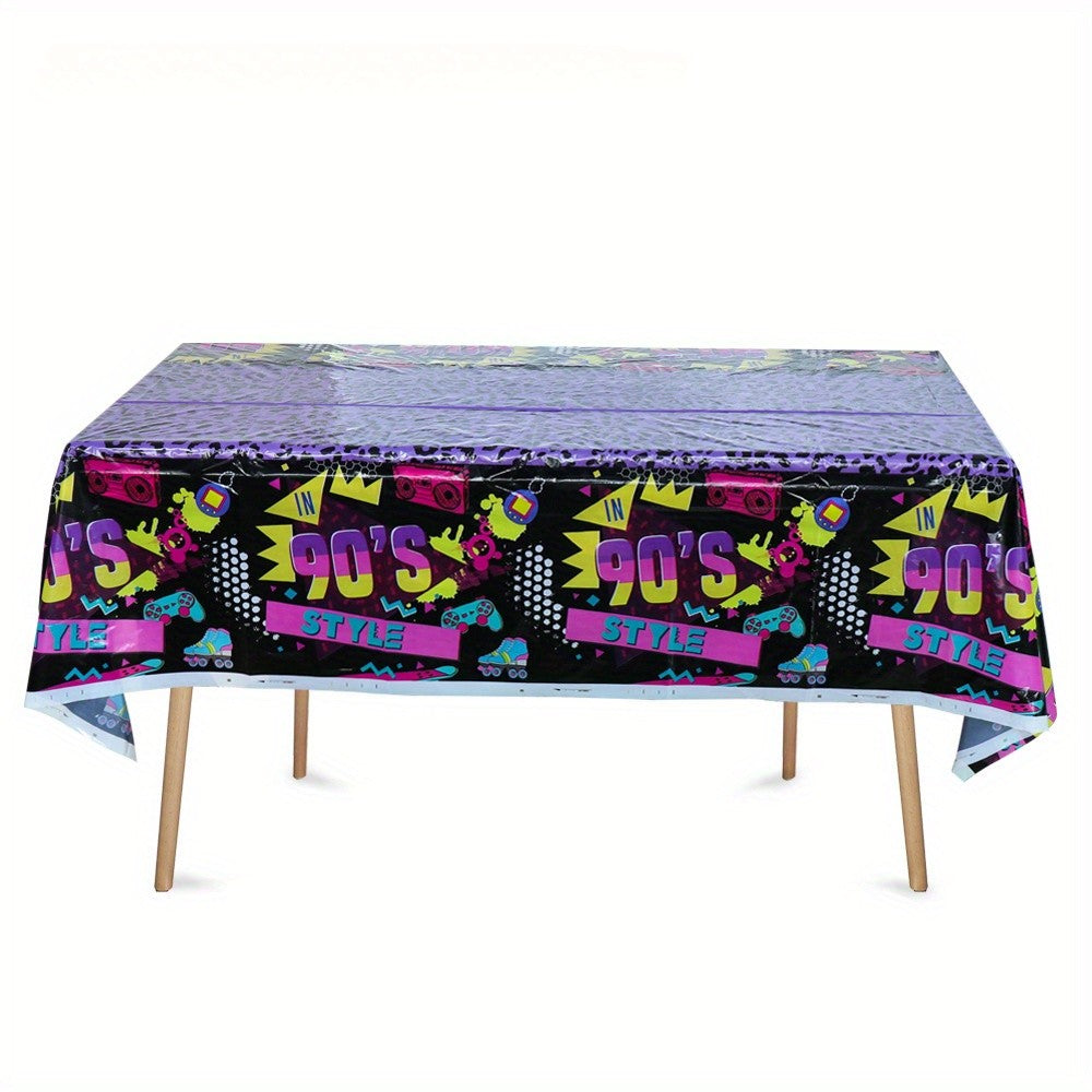 Decorative tablecloth, 80/90 party tablecloth, disco 80/90 party, men's and women's birthday decorative tablecloth