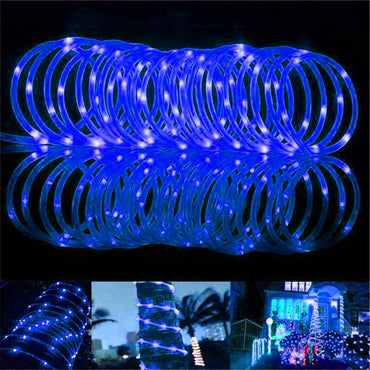 Solar Rope Lights Outdoor Blue LED PVC Tube Fairy String Light Garden Wedding and Birthday Outdoor Holiday Home Decoration