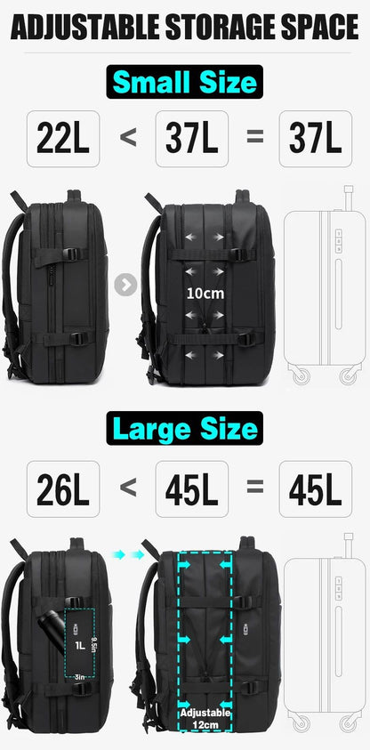 BANGE Travel Backpack Men Business Backpack School Expandable USB Bag Large Capacity 17.3 Laptop Waterproof Fashion Backpack