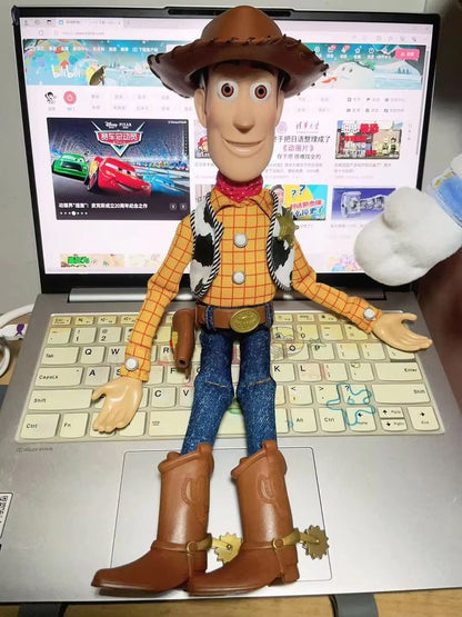 Bonecos de Ação Woody Disney Pixar Toy Story 40cm com Som de Filme em Inglês, Boneco de Personagem, Vaqueiro de Pano, Presente de Aniversário para Crianças