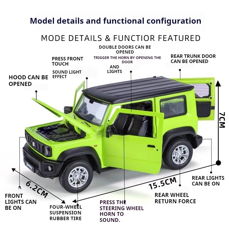 Miniaturas 1/24 Suzuki Jimny SUV Liga Off Road Modelo Diecast Puxar para Trás Brinquedo Infantil Presente Para Crianças Presente de Aniversário Para Namorado