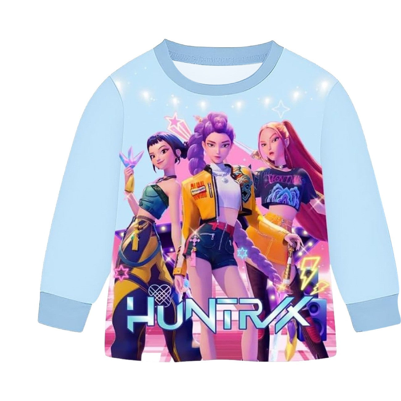Anime Kpop Demon Hunters Zoey Costume Kids Huntrix Rumi Girls Tshirt Pants Sets Autumn Pajamas for Children's Clothing 3-14Years