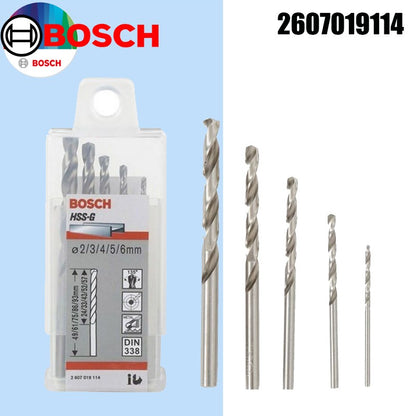 BOSCH 2607019114 Brocas Helicoidais HSS 5PCS 2/3/4/5/6mm Acessórios para Ferramentas Elétricas com Força de Expansão Multifuncional de 900n/mm²