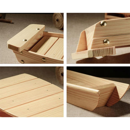 Japanese Style Wooden Ship Shaped Sushi Sashimi Tray Durable Creative Platter Cuisine Tableware Decoration Ornament