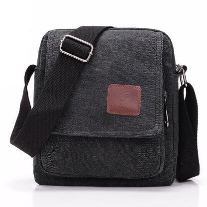 Casual crossbody bag, men's retro canvas crossbody bag, suitable for going out and daily commuting, shoulder bag