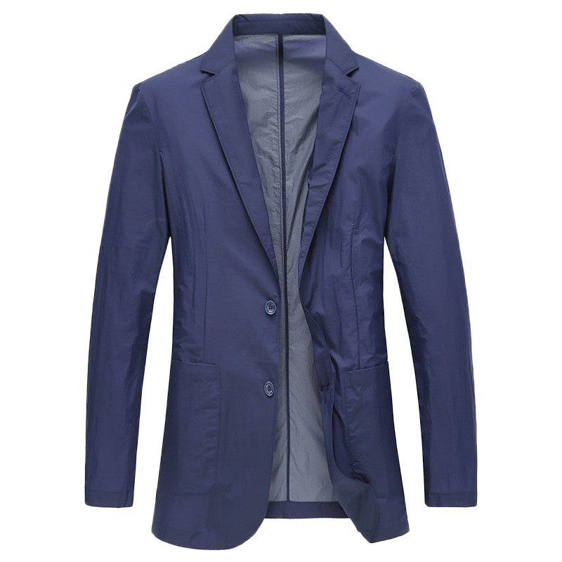 New Summer Man Thin Breathable Sunscreen Casual Blazers Jackets Solid Business Suits Coats Male Slim Elastic Blazers Jackets 4XL