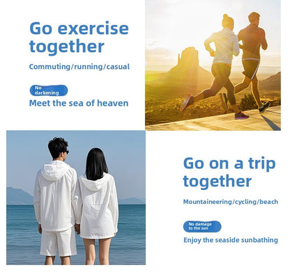 UPF50+ Summer Outdoor Quick Dry Sun-Protective Thin Jacket Men Hiking Fishing Cycling Hooded Gym Sport Ultra Light Windbreaker