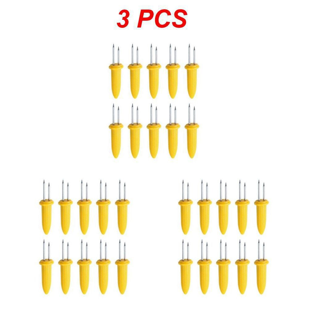 Stainless Steel Corn Forks Skewer Small BBQ Camping Corn Holders Heat-resistant Kitchen Accessories Outdoor Barbecue Tool