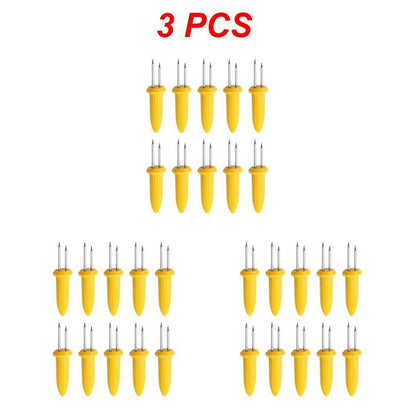 Stainless Steel Corn Forks Skewer Small BBQ Camping Corn Holders Heat-resistant Kitchen Accessories Outdoor Barbecue Tool