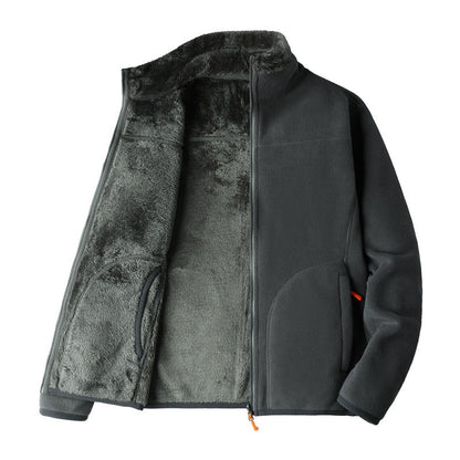 Plus Size Women's Autumn Winter Thickened Double-sided Fleece Hooded Jacket Zipper Long Sleeve Warm Outerwear Casual Style Sh...